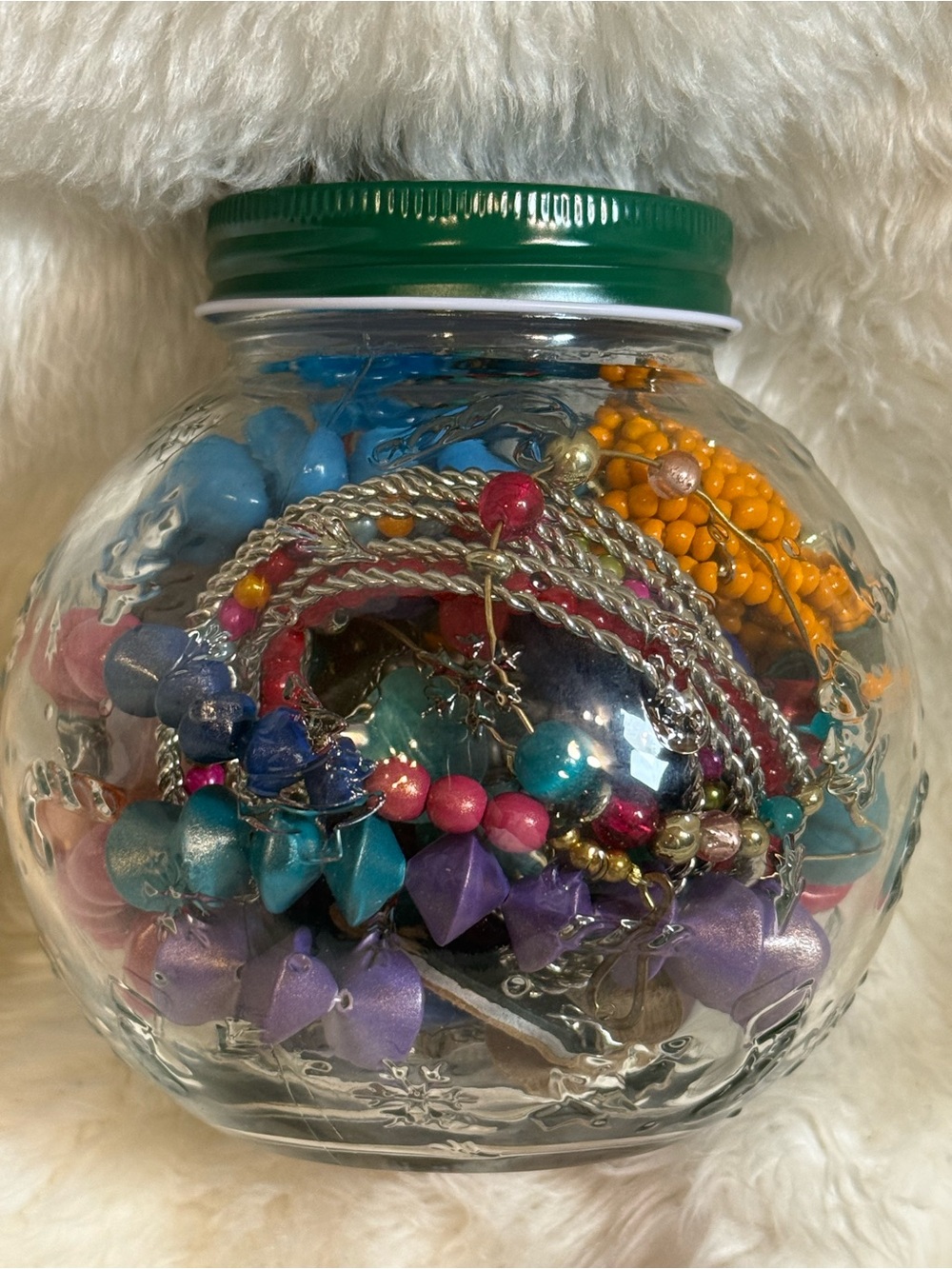 Large Boho Jewelry Jar Wearable Mixed Necklaces Bracelets Earrings